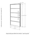 Porta Pivotante Belíssima Imbuia 7 Padrão Batente 14 Puxador