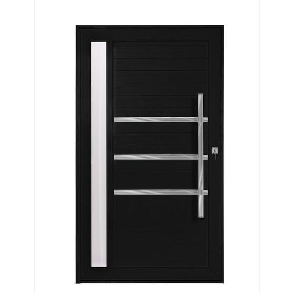 Porta Pivotante C/visor E Friso Lambril Preto "e" 230x110