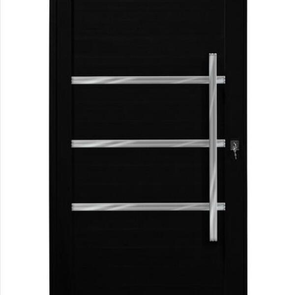 Porta Pivotante Com Friso Lambril Preto Direita 210x100 | Leroy Merlin