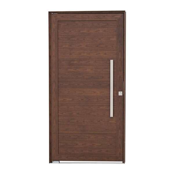 Porta Pivotante Com Puxador E Lambris Alumínio 216 X 110 X 8