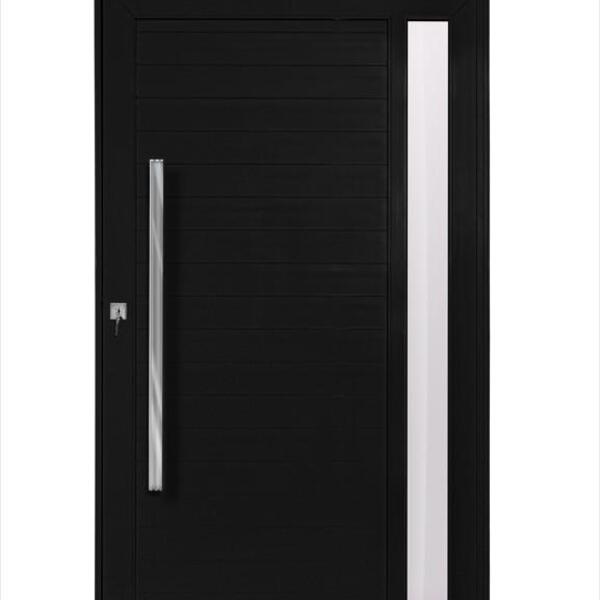 Porta Pivotante Com Visor Lambril Preto Direita 210x100