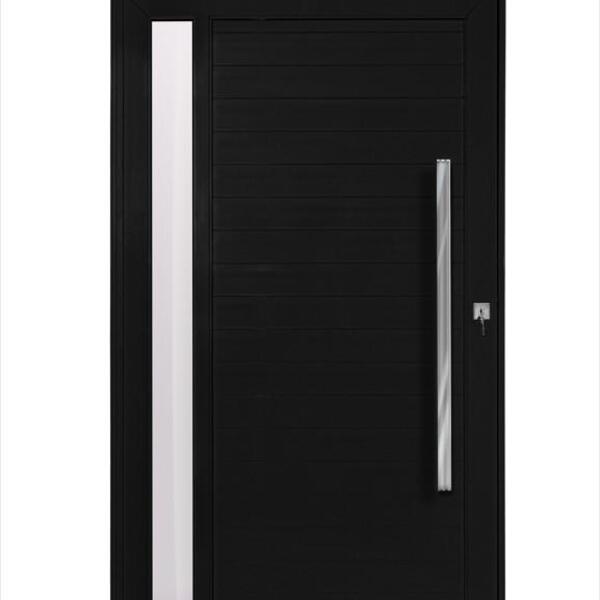 Porta Pivotante Com Visor Lambril Preto Esquerda - 210x100