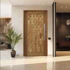 Porta Pivotante Couro Em Pé Batente 14 Puxador Barra Chata 60