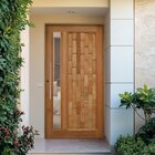 Porta Pivotante Couro Em Pé Com Visor Batente 14 Puxador Tubo