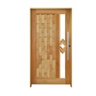 Porta Pivotante Couro Em Pé Losango Batente 14 Puxador Barra