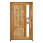 Porta Pivotante Couro Em Pé Losango Batente 14 Puxador Tubo 8