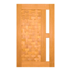 Porta Pivotante Couro Trançado P/vidro Montada Em Madeira Mac