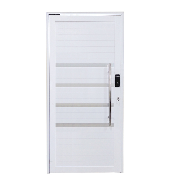 Porta Pivotante De Alumínio 210 X 100cm Com Friso E Fechadura