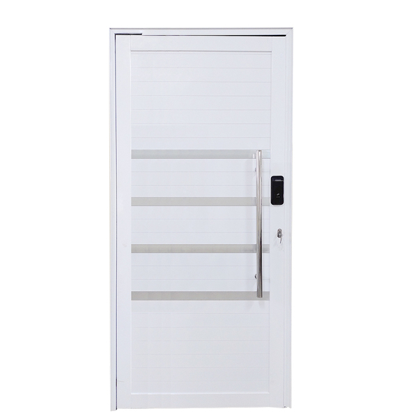Porta Pivotante De Alumínio 210 X 120cm Com Friso E Fechadura