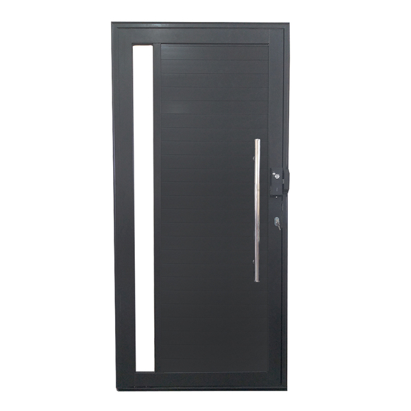 Porta Pivotante De Alumínio 210 X 120cm Com Visor E Fechadura