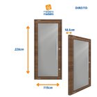 Porta Pivotante De Aluminio 228x115cm Vidro Panoramico Branco