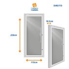 Porta Pivotante De Aluminio 228x115cm Vidro Panoramico Branco