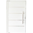 Porta Pivotante De Alumínio Branco Com Puxador E Friso Linha