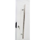 Porta Pivotante De Alumínio Branco Com Puxador E Vidro Linha