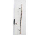 Porta Pivotante De Alumínio Branco Com Puxador E Vidro Linha