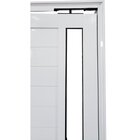 Porta Pivotante De Alumínio Branco Com Puxador E Vidro Linha