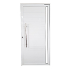 Porta Pivotante De Alumínio Branco Com Puxador E Vidro Linha