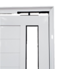 Porta Pivotante De Alumínio Branco Com Puxador, Friso E Visor
