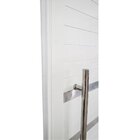 Porta Pivotante De Alumínio Branco Com Puxador, Friso E Visor