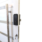 Porta Pivotante De Alumínio Branco Com Puxador, Friso E Visor