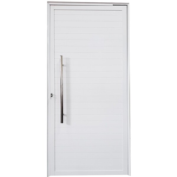 Porta Pivotante De Alumínio Branco Com Puxador Linha Veneza L