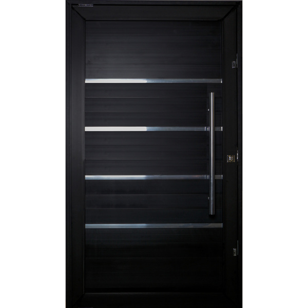 Porta Pivotante De Alumínio Lambril 2,10 X 1,00 Com Frisos Pu