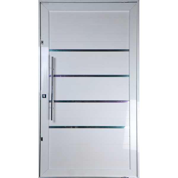 Porta Pivotante De Alumínio Lambril 2,40 X 1,20 Com Frisos Pu
