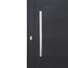 Porta Pivotante De Alumínio Preto Com Puxador  E Vidro Linha