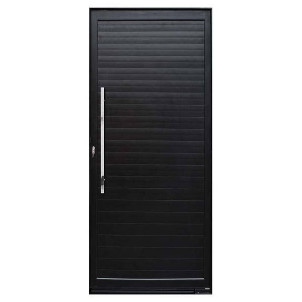 Porta Pivotante De Alumínio Preto Com Puxador Atlântica Premi
