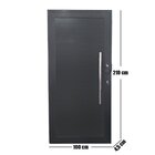 Porta Pivotante De Alumínio Preto Com Puxador Com Fechadura D