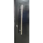 Porta Pivotante De Alumínio Preto Com Puxador E Vidro Linha 3