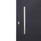 Porta Pivotante De Alumínio Preto Com Puxador E Vidro Linha V