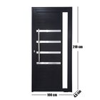 Porta Pivotante De Alumínio Preto Com Puxador, Friso E Visor