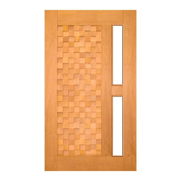 Porta Pivotante Detalhe P/vidro Montada Em Madeira Maciça Ced