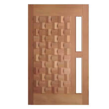 Porta Pivotante Egito P/vidro Montada Em Madeira Maciça Cedro