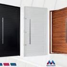 Porta Pivotante Em Alumínio Premium Preto Esquerda - 220x120