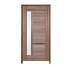 Porta Pivotante Eucalipto Com Visor Batente 14 Puxador Barra