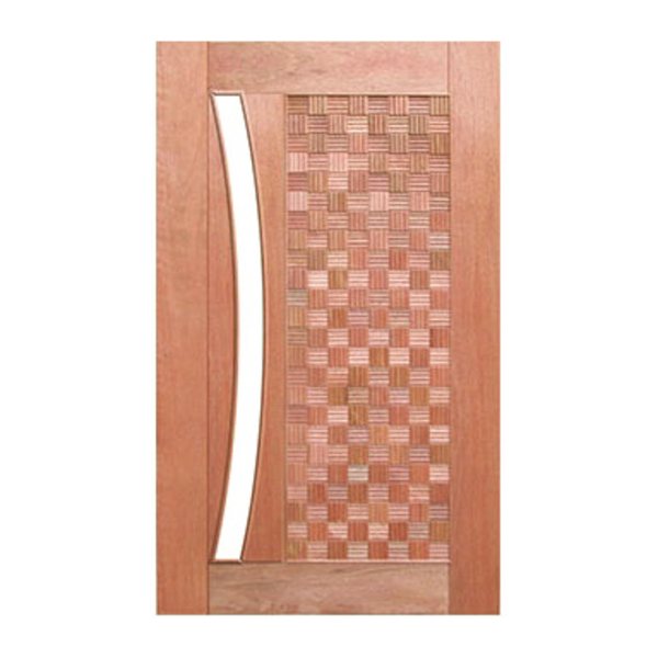 Porta Pivotante Imperial Arco P/vidro Montada Em Madeira Maci