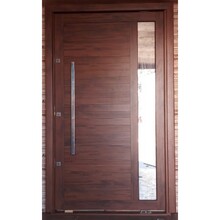 Porta Pivotante Lambri Alumínio 221x127x11cm Puxador Visor Es