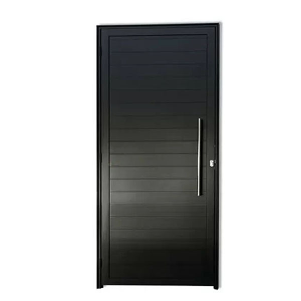 Porta Pivotante Lambril Aluminio Preto Com Puxador 2.10x0.90