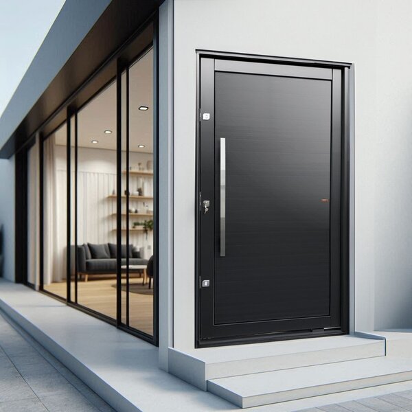 Porta Pivotante Lambril Com Puxador Elite 216x150 Abertura Es