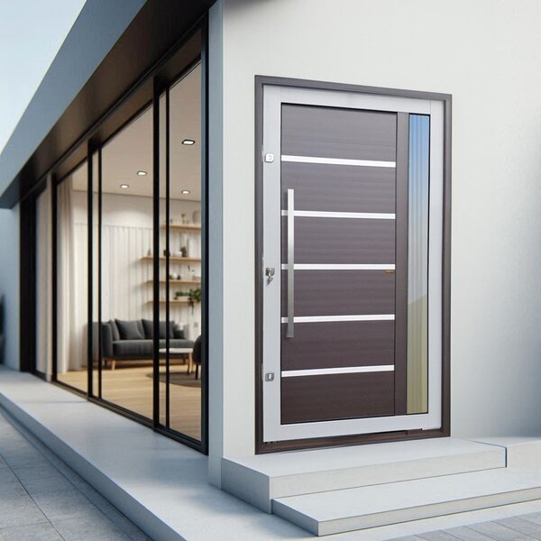 Porta Pivotante Lambril Miraggio Com Puxador Elite 216x100 Ab