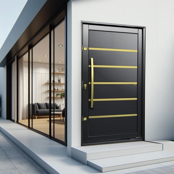 Porta Pivotante Lambril Premium Com Puxador Elite 216x120cm A