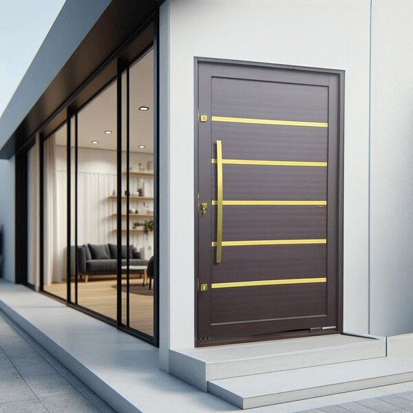 Porta Pivotante Lambril Premium Com Puxador Elite 216x150cm A