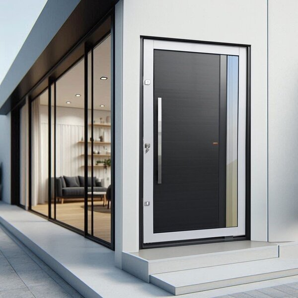 Porta Pivotante Lambril Visione Com Puxador Elite 216x100 Abertura