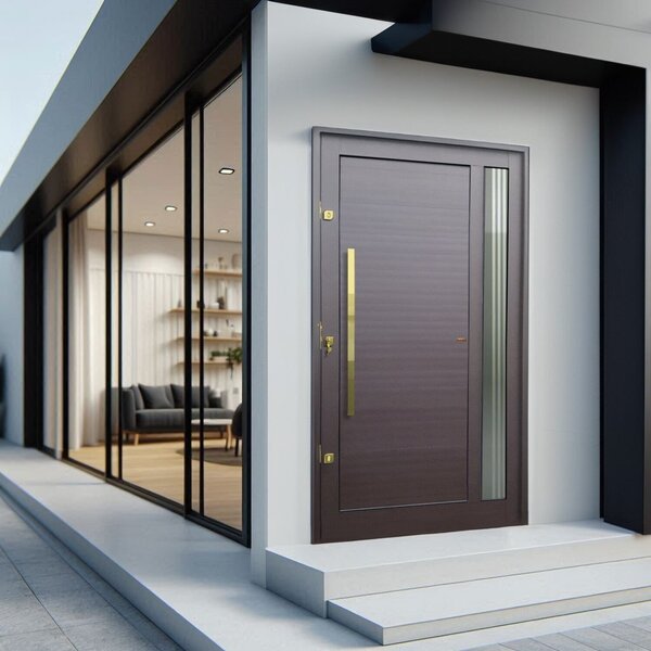 Porta Pivotante Lambril Visione Com Puxador Elite 216x130cm A