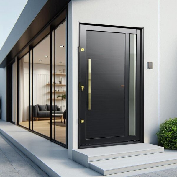 Porta Pivotante Lambril Visione Com Puxador Elite 216x150 Abe