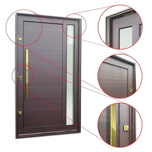 Porta Pivotante Lambril Visione Com Puxador Elite 240cmx130cm