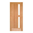 Porta Pivotante Miami P/vidro Montada Em Madeira Maciça Cedro