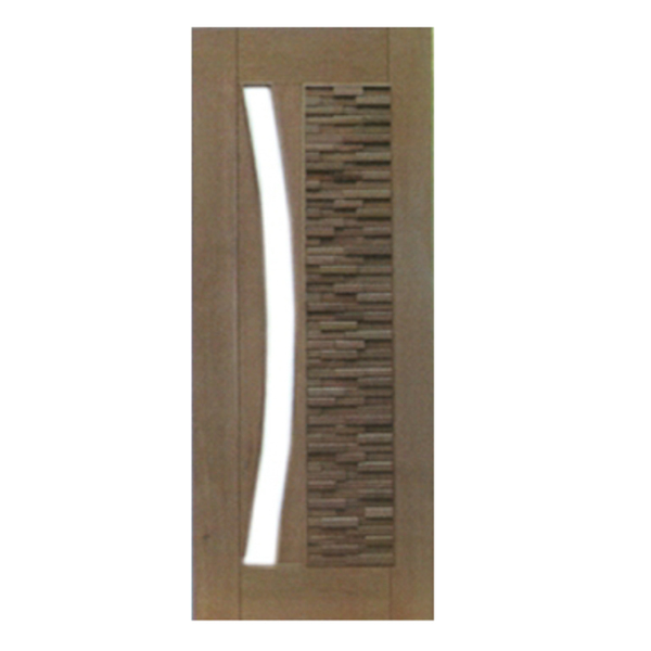 Porta Pivotante Mix Arco P/ Vidro Montada Em Madeira Maciça C